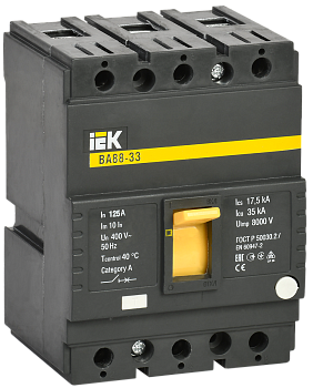 Выключатель автоматический ВА 3П 125А 380В 35кА ВА88-33 IEK