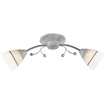 Люстра потолочная Серый, Хром/Серый, Белый E27 2*60Вт 115-107-02 VELANTE