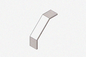 Крышка лотка замкового КЛСЗ 80х80-90 УТ1,5 для поворота трассы вниз на 90, оцинкованный лист, S1,5