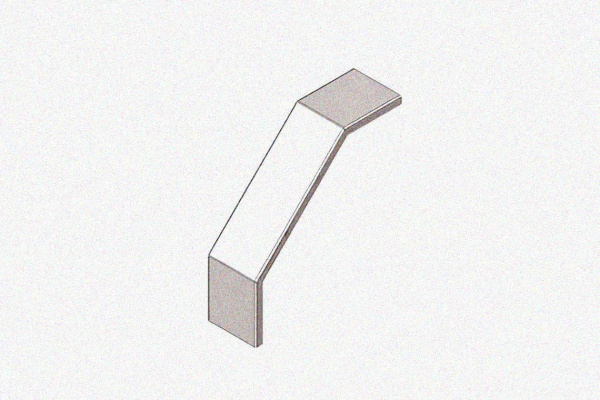 Крышка лотка замкового КЛСЗ 80х80-90 УТ1,5 для поворота трассы вниз на 90, оцинкованный лист, S1,5