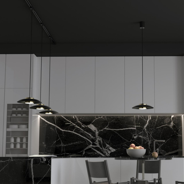 Св-к накл.св/д,провод 2м IP20 LED 4000K 18W 220-240V черный/золото PILZ NOVOTECH