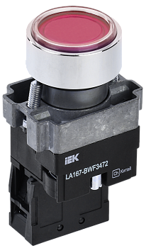 Кнопка управления LA167-BWF3472 d=22мм RC 1р с подсветкой красная IEK
