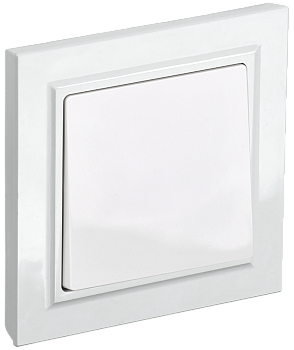 BRITE Выключатель 1-клавишный 10А в сборе ВСР10-1-0-БрБ белый IEK