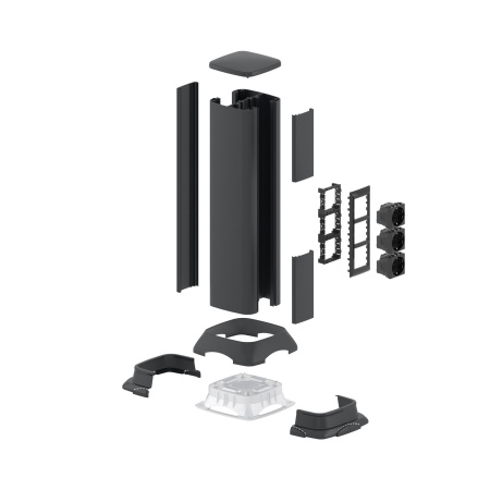 Алюминиевая колонна, 0.5м, цвет чёрный DKC