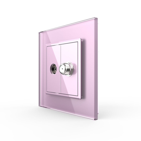 Розетка ТВ/Спутниковая SAT Розовая Livolo