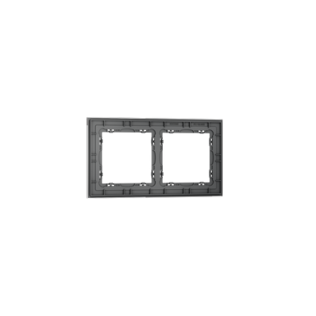 Рамка стеклянная Voltum S70 на 2 поста, (графит, стекло)