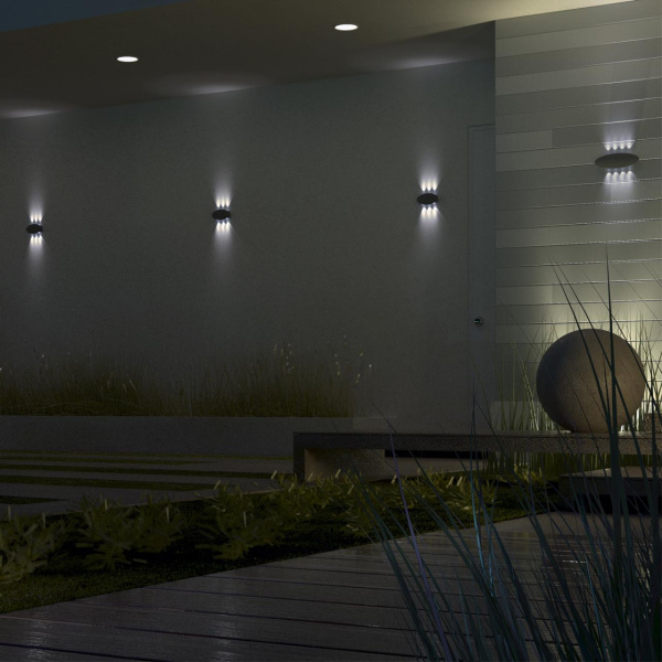 Ландшафтный настенный св-к IP54 LED 4000K 8W 85-265V CALLE темно-серый C NOVOTECH