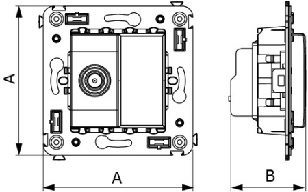 Розетка TV проходная в стену, "Avanti", "Белое облако" DKC