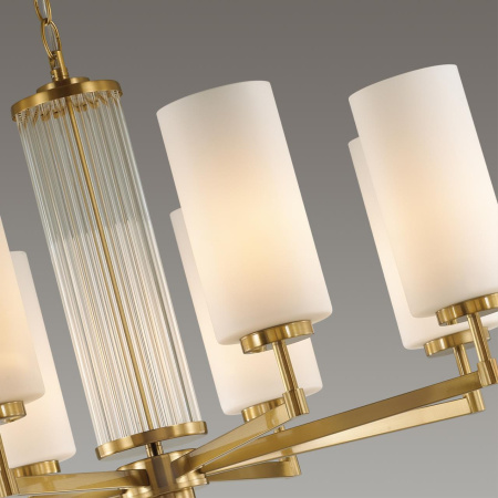 Люстра E27 8*40W KASALI матов.золотой/белый/стекло ODEON LIGHT