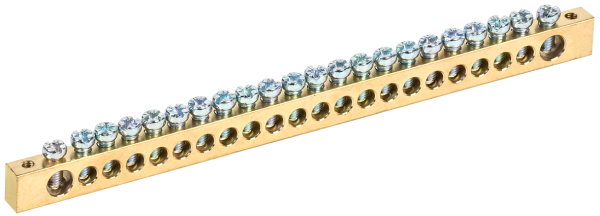 Шина PEN "земля-ноль" 8х12мм 22/2 (22групп/крепеж по краям) IEK