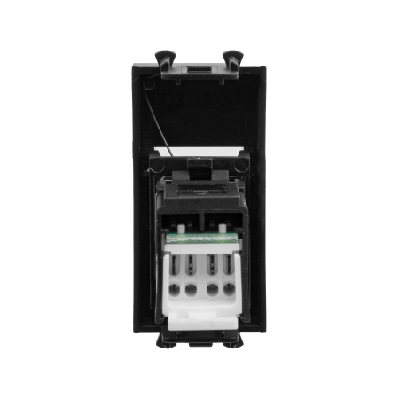 Компьютерная розетка RJ-45 модульная, кат.6, "Avanti", "Черный матовый", 1 модуль DKC