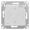 ATLASDESIGN AQUA Механизм розетки без лицевой панели СУ 1-м земля, шторки, крышка 16А белый IP44 (уп.15шт)  Schneider Electric