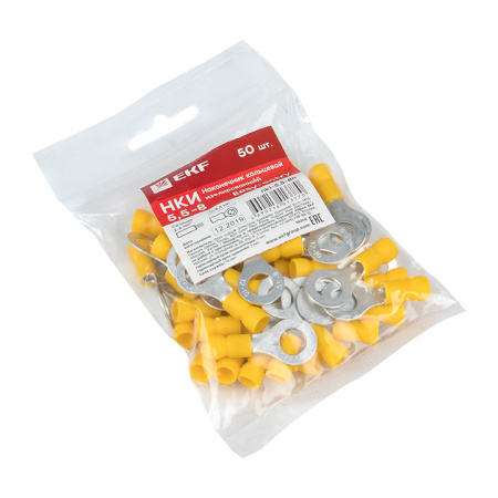 Наконечник кольцевой изолированный НКИ 6,0-8 (50шт) PROxima EKF