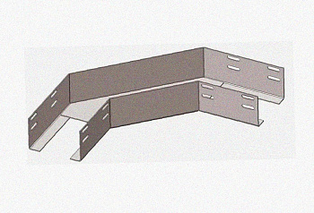 Лоток угловой замковый перфорированный КГЗ 300х65-135 УХЛ1 поворот на 135, горячее цинкование, S1,5