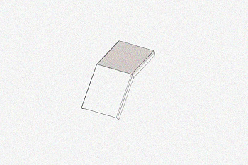 Крышка лотка КЛС 500х150-45 УТ1,5 для поворота трассы вниз на 45, оцинкованный лист S1,5