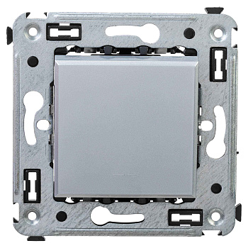 Выключатель одноклавишный в стену, "Avanti", "Закаленная сталь" DKC