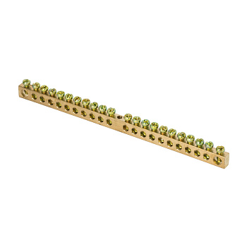 Шина PEN "ноль-земля" (6х9мм) 22 отверстия латунь крепеж по центру PROxima EKF