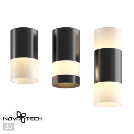 Св-к накл.IP20 GU10 9W 220-240V ELINA черный NOVOTECH