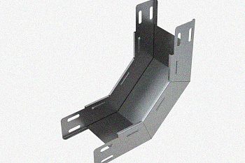 Лоток замковый глухой КПЗГ 100х50-45 УХЛ1 для поворота трассы вверх на 45, оцинкованный лист, S1,5