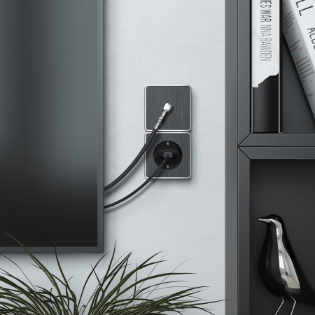 ТВ-розетка оконечная (графит рифленый) Gallant ОУ IP20 Werkel