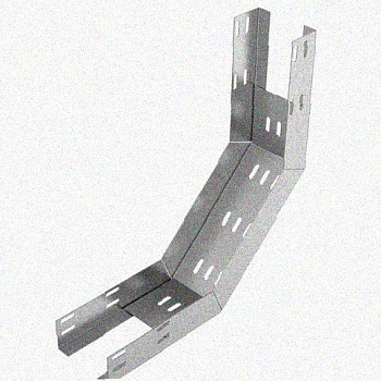 Лоток перфорированный КП 300х100-90 УХЛ1 для поворота трассы вверх на 90, оцинкованный лист S1,5
