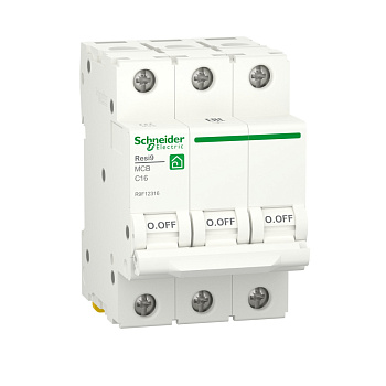 Выключатель автоматический ВА 3П 16А С 6кА RESI9 Schneider Electric