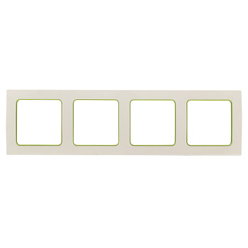 Стокгольм Рамка 4-местная белая с линией цвета зеленый EKF
