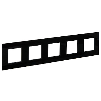 SKANDY Рамка 5-местная SK-F25Bl стекло черный IEK