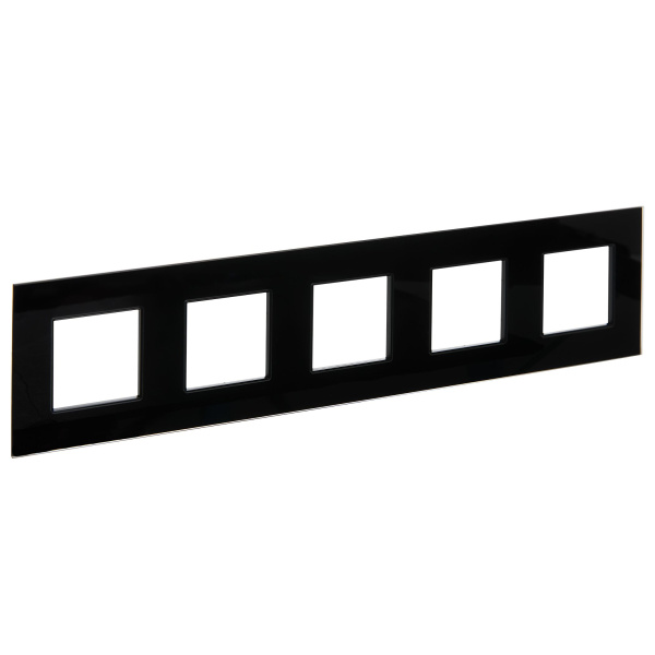 SKANDY Рамка 5-местная SK-F25Bl стекло черный IEK