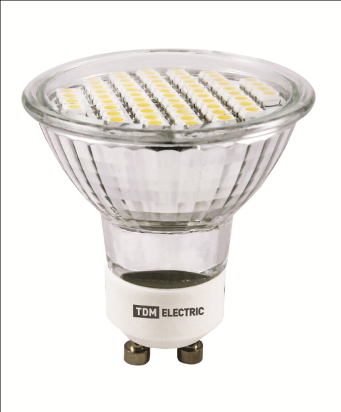 Лампа светодиодная PAR16-3 Вт-220 В -4000 К–GU 10 SMD TDM