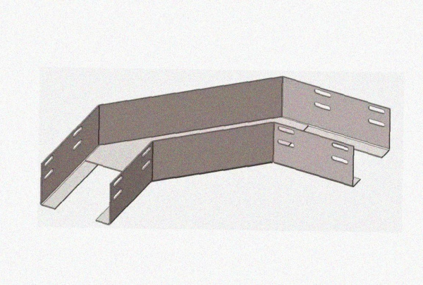 Лоток угловой замковый перфорированный КГЗ 200х50-135 УХЛ1 поворот на 135, горячее цинкование, S1,5