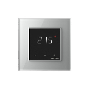 Терморегулятор Welrok LIS для рамки LIVOLO с сенсорным управлением, датчик пола 3 м, цвет черный с серой рамкой