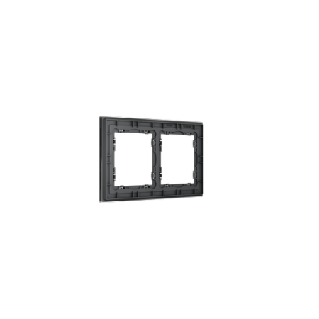 Рамка стеклянная Voltum S70 на 2 поста, (графит, стекло)