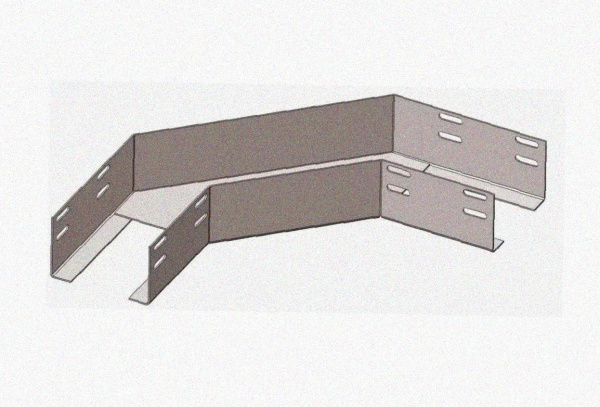 Лоток угловой замковый глухой КГЗГ 300х50-135 УТ1,5 поворот на 135, горячее цинкование, S0,8