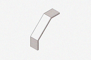 Крышка лотка замкового КЛСЗ 400х100-90 УТ1,5 для поворота трассы вниз на 90, оцинкованный лист S1,0