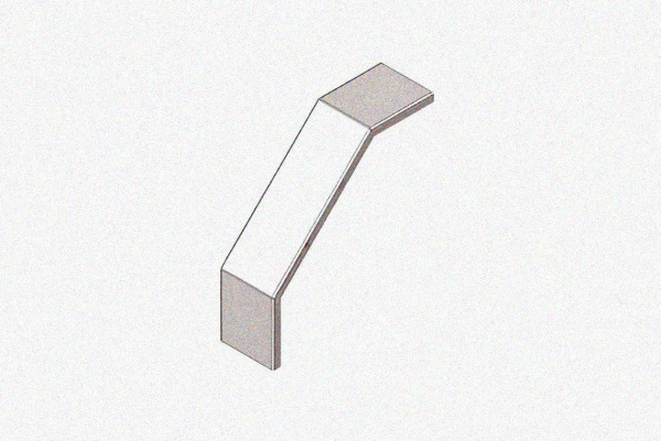 Крышка лотка замкового КЛСЗ 400х100-90 УТ1,5 для поворота трассы вниз на 90, оцинкованный лист S1,0