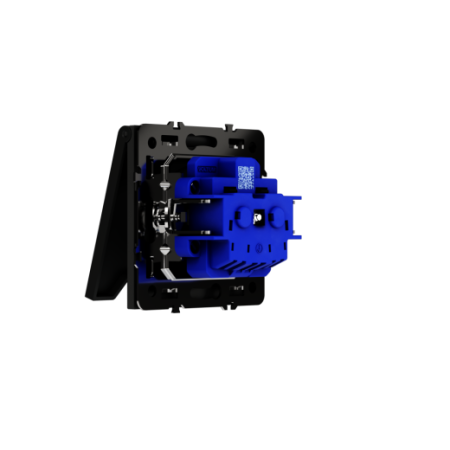 Розетка встраиваемая Voltum S70 с заземлением, защитными шторками и крышкой 16А, (черный матовый)