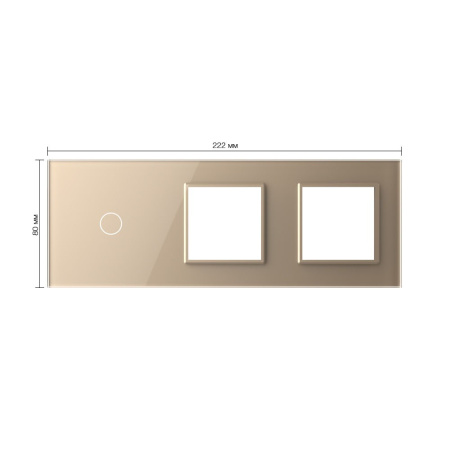 Панель для сенсорного выключателя и двух розеток, 1 клавиша, цвет золотой, стекло Livolo