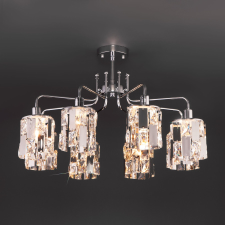 Потолочная люстра с хрусталем 8*E14 60Вт хром IP20 Scoppio (10101/8 хром) Eurosvet