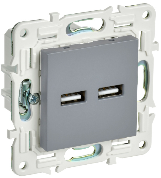 SKANDY Розетка USB A+A 3,1А SK-R15Gr серый IEK