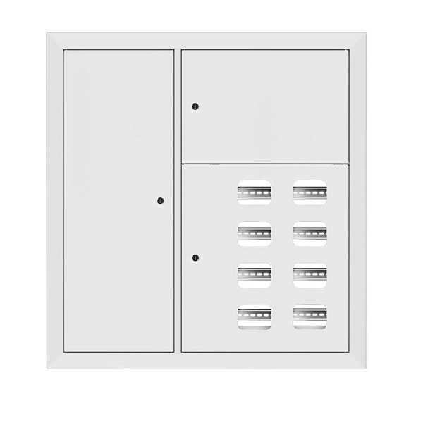 Щит этажный 8 кв, RAL9003 со слаботочным отсеком слева (1000х950х150) PROxima EKF