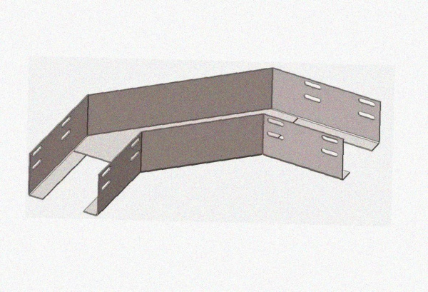 Лоток угловой перфорированный КГ 100х50-90 УХЛ1 поворот на 90, горячее цинкование S1,5