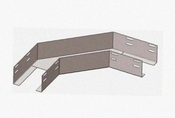 Лоток угловой глухой КГГ 100х65-90 УТ1,5 поворот на 90, горячее цинкование S1,5