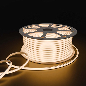 17-51 Светодиодная лента 220В, 11Вт/м, 650лм/м, 3000К (т/б) НЕОН COB 288д/м, 11*7мм, 50м, IP65, ширина подложки - 8мм, кратность реза - 50см. Apeyron