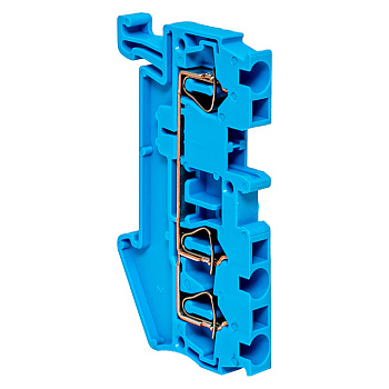 Колодка клеммная пружинная JXB-ST-2,5 31А 3 вывода синяя EKF