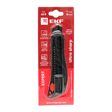 Нож строительно-монтажный 18 мм НСМ-50 (18мм)(SK4) Heavy Duty (до 25 кг) Expert EKF