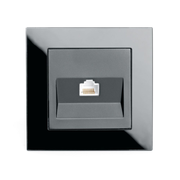 Розетка компьютерная 1-местная RJ-45,STEKKER, GLS00-7007-05, серия Катрин, черный Розетка компьютерная 1-местная RJ-45,STEKKER, GLS00-7007-05, серия Катрин, черный