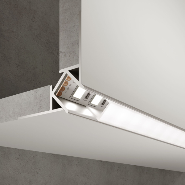 Встраиваемый угловой алюминиевый профиль (внешний угол) для светодиодной ленты серый (a053635) Elektrostandard