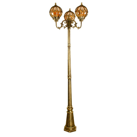 Светильник садово-парковый Feron PL3709 круглый, столб 3*60W 230V E27, черное золото Светильник садово-парковый Feron PL3709 круглый, столб 3*60W 230V E27, черное золото