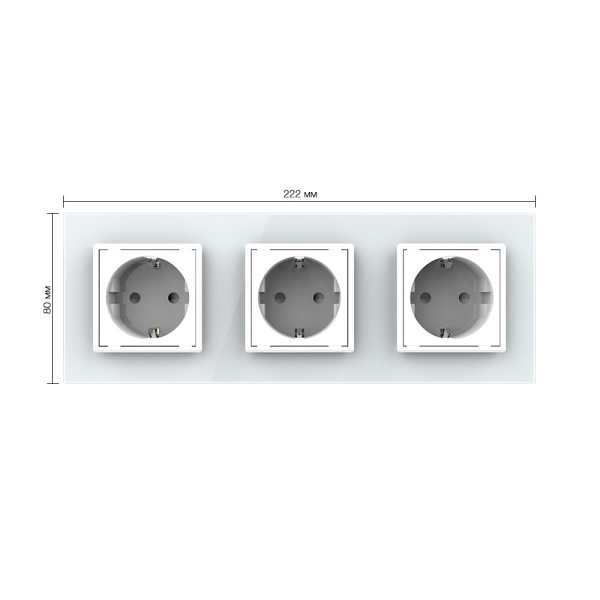 Розетка 3 модуля Белая Livolo Розетка 3 модуля Белая Livolo